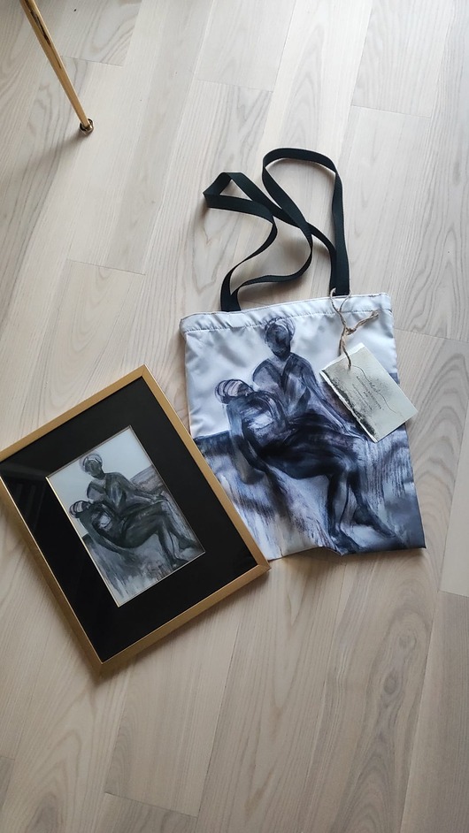 torby na zakupy Śląska Pieta Torba shopper z autorskim obrazem