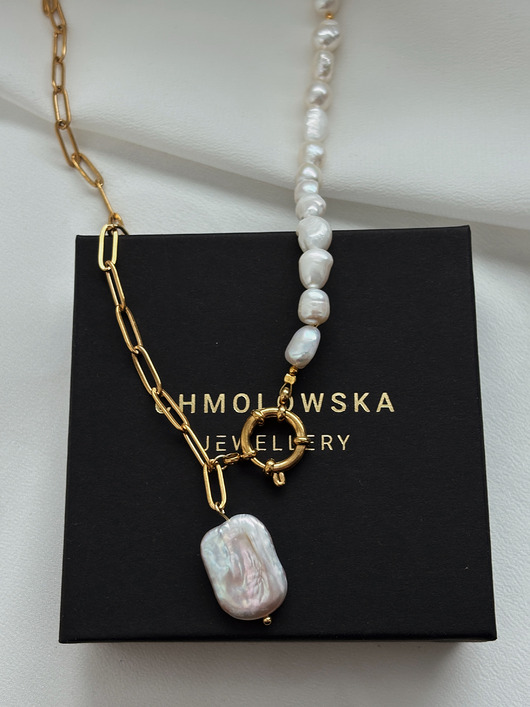 złote naszyjniki Naszyjnik Łańcuszek i Perły