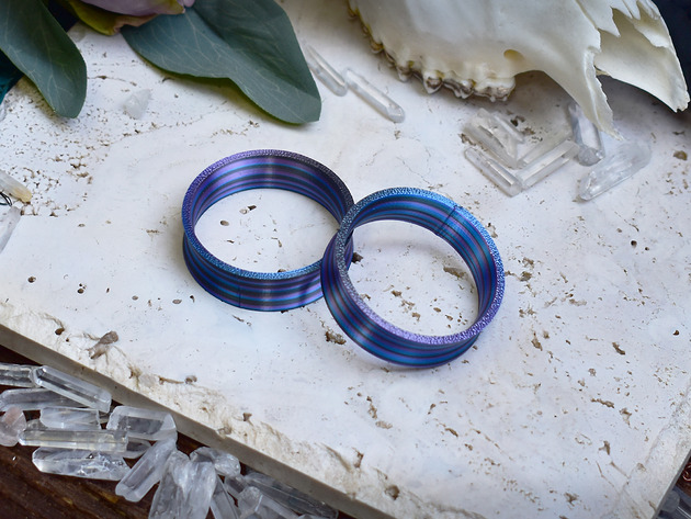 biżuteria różna Tunele do uszu 10-100mm / niebieski twist  / plugi, tunele siodłowe