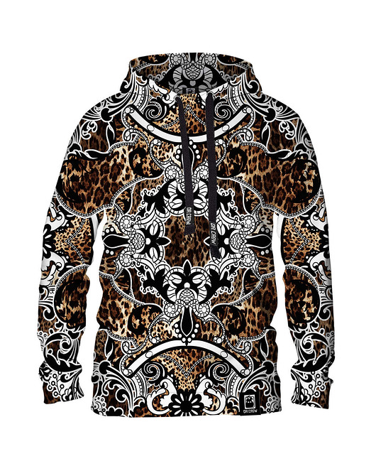 bluzy męskie Męska Bluza z kapturem DR.CROW Hide Barocco Brown