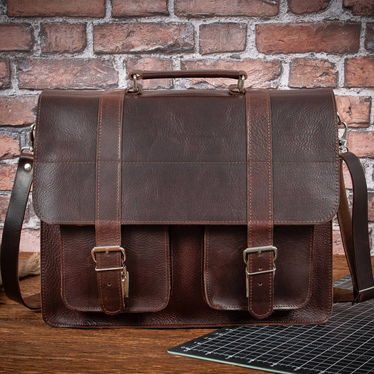 torby na ramię Ciemny Brąz Torba do Pracy Skóra Juchtowa Vintage Belveder BR51