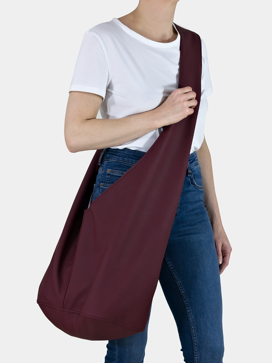 torby XXL Bordowa torba hobo w stylu boho / vegan
