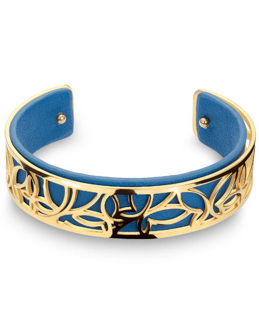 Bransoletka pozłacana,wymienne skórki BLUE SADVA