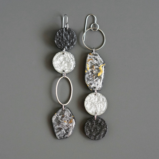 kolczyki - inne Ozdobne asymetryczne kolczyki