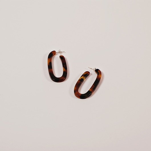 kolczyki z masy plastycznej Kolczyki Liana w kolorze Light Tortoise