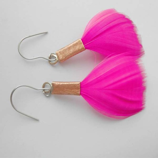 kolczyki z piórami PIÓRKO kolczyki