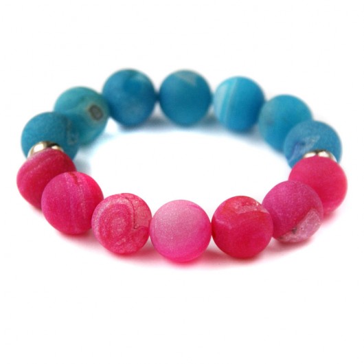 agat DRUZY mrożony BLUE & PINK pół na pół kaktusia