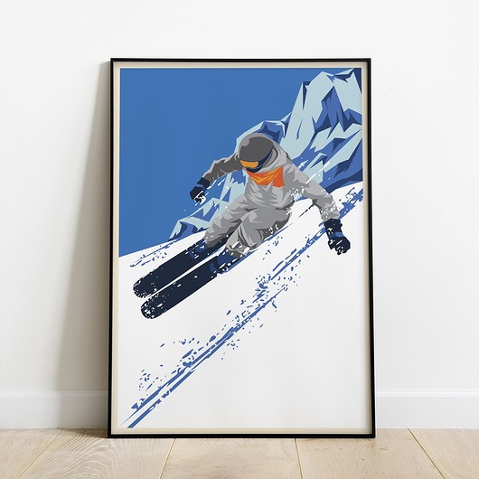Plakat Narciarz Slalom - Sporty Zimowe trochę na ścianę