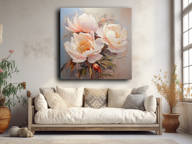 plakaty Peonie - Plakat - Olej, Boho, Abstrakcja