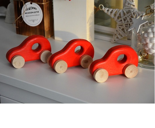 3 samochody drewniane Wooden Love
