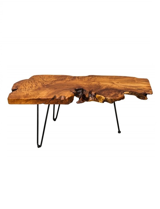 stoliki kawowe Stolik kawowy Wild drewno akacja 100cm nieregularny, z pnia
