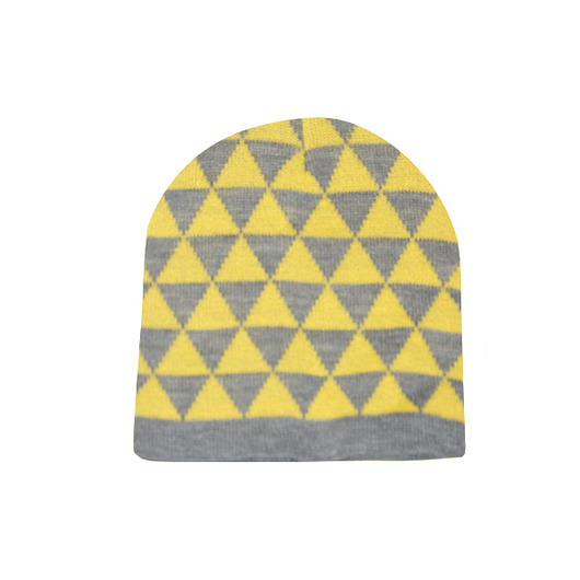 triangle yellow & grey czapka odCZAPY odCZAPY