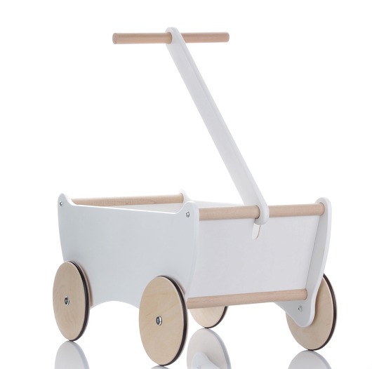 klocki i zabawki drewniane DISAR Drewniany wózek do ciągnięcia z dyszlem