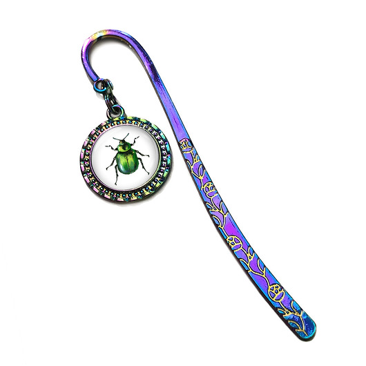 zakładki do książek Kolekcja Starlight - zakładka - zielony żuczek