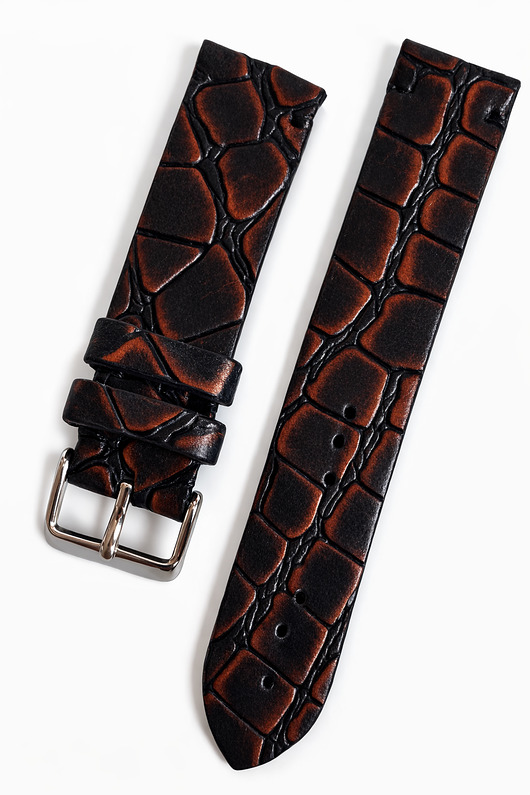 zegarki różne Pasek do zegarka  rozm: 20mm czarno miedziany