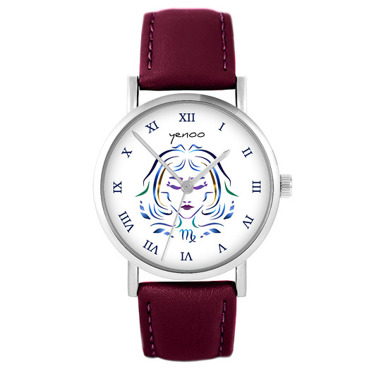 zegarki unisex Zegarek - Panna - skórzany, burgund