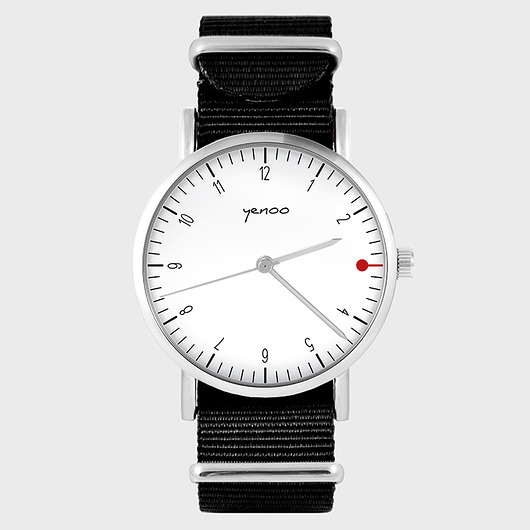 zegarki unisex Zegarek - Simple biały - czarny, nylonowy