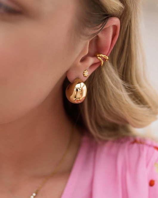 bransoletki - inne Złote kolczyki dmuchane chunky ze stali chirurgicznej premium  Paraiso Aurelle