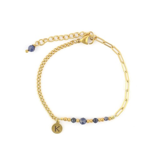 bransoletki z kamieni naturalnych Baby Bestseller! Bransoletka zodiakalna - Ryby Pozłacana stal szlachetna