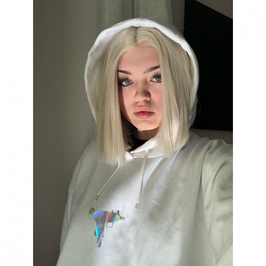 bluzy męskie Uzi Glitter White Hoodie
