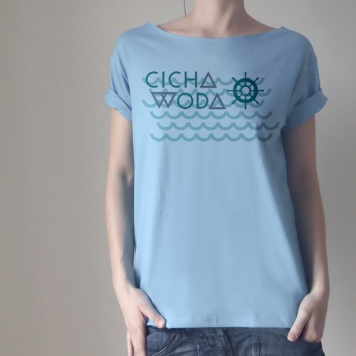 Cicha woda Krótki jasnoniebieski Oversize ONE MUG A DAY