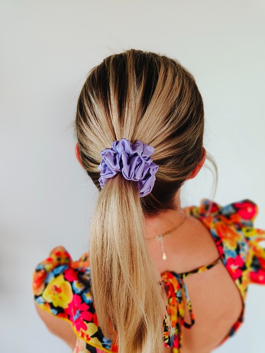 gumki do włosów Gumka jedwabna, scrunchie, frotka sweet lavender MIDI