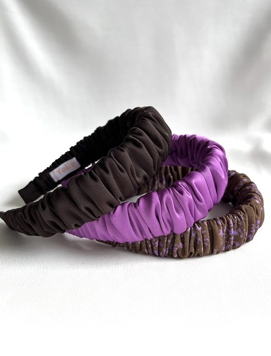 opaski do włosów Brązowa opaska marszczona Brown