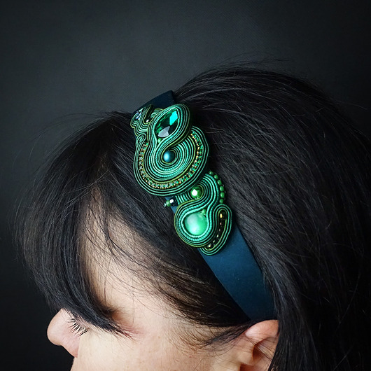 opaski do włosów Opaska na włosy w kolorach zieleni