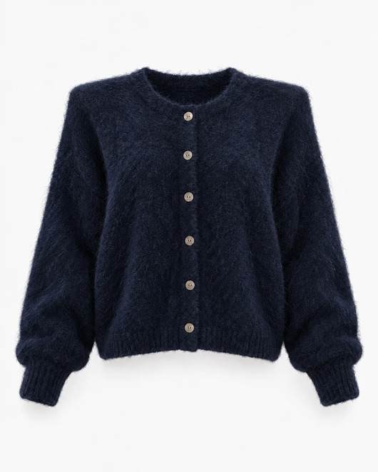 kardigany damskie Kardigan Kid Mohair Navy z odpinanymi poduszkami