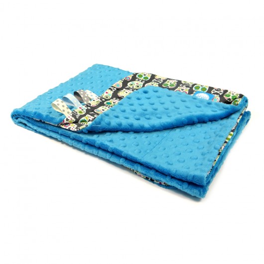 Kocyk letni 75x100 CZACHY/TURKUS z haftem  GuGa DESIGN