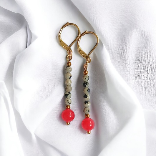 kolczyki z kamieniami Kolczyki : red currant collection