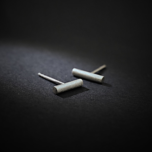 kolczyki srebrne SISI mat - srebrny minimalizm