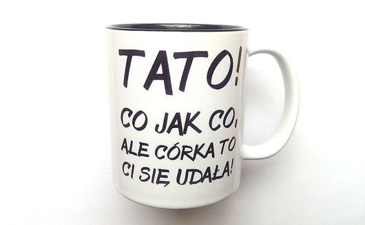 KUBEK TATO! z CZARNYM WNĘTRZEM FarrowDesign