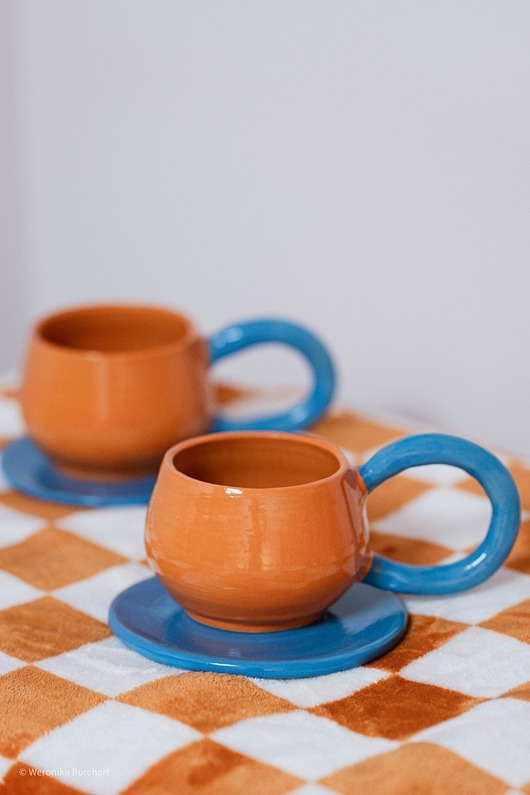 kubki Zestaw - Kubek z uchem i talerzyk