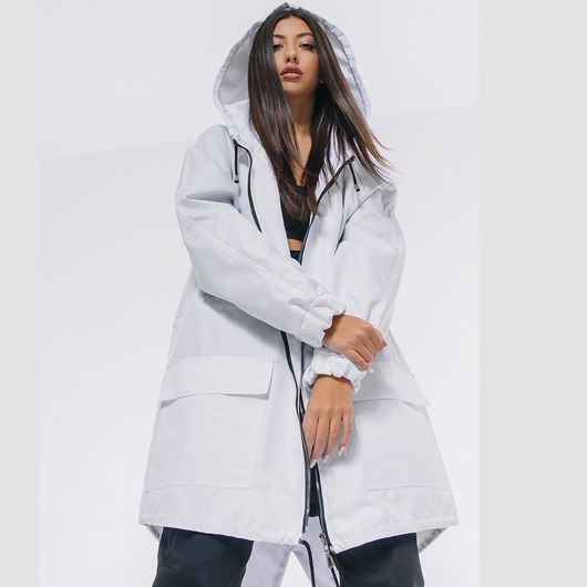 kurtki damskie Kurtka / płaszcz typu parka biała