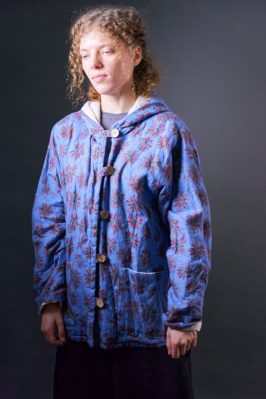 kurtki damskie Kurtka ocieplana lniana z kapturem