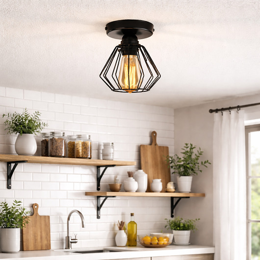 plafony Mały plafon sufitowy loft w klasycznej czerni  MARANA LOFT