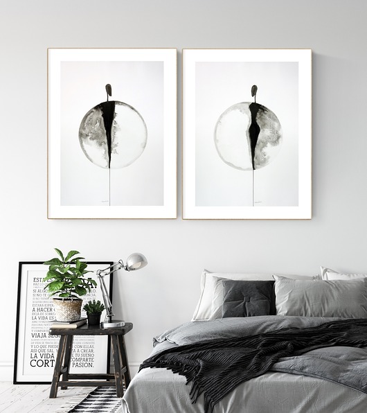Zestaw 2 obrazów 50 x 70 cm wykonanych ręcznie Krystyna Siwek Art