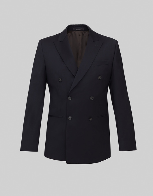 marynarki męskie Marynarka dwurzędowa marradi II granatowa slim fit