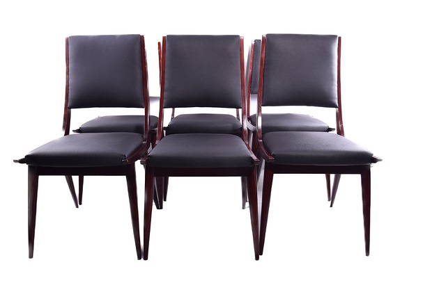 krzesła 6 krzeseł w linii dynamicznej Boomerang włoski modernizm, lata 50/60