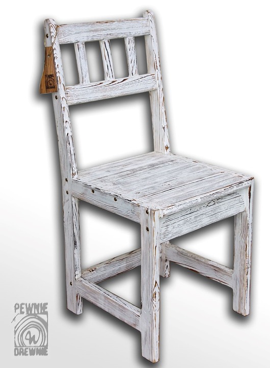 krzesła Krzesło  UNIKAT białe przecierane