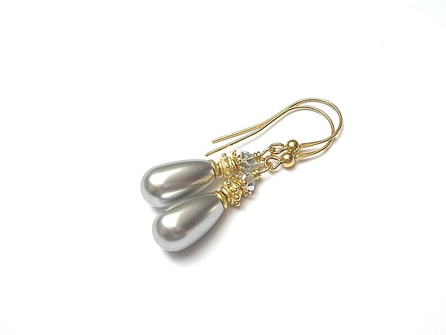 Kolczyki Silver  pearl  Katia i krokodyl
