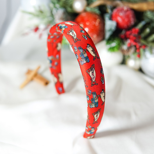 opaski do włosów Opaska z jedwabnego krawata diabeł tasmański