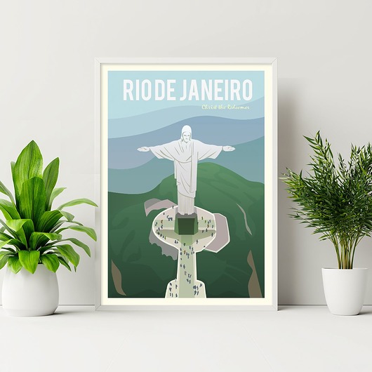 Plakat podróżniczy Rio De Janerio trochę na ścianę