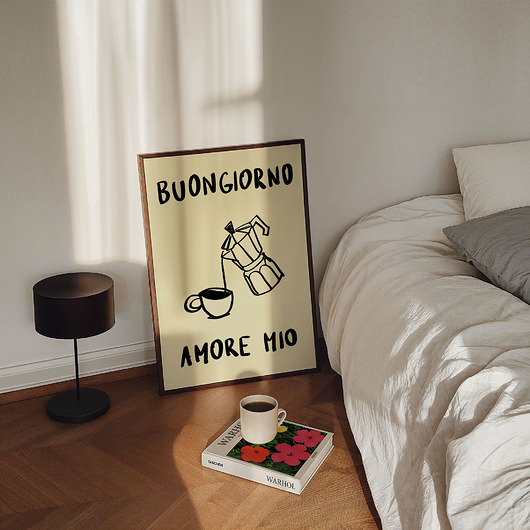 plakaty Plakat Buongiorno Amore Mio żółty