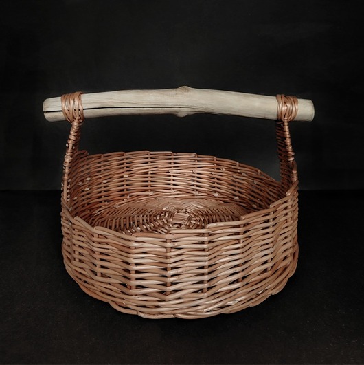 kosze do przechowywania Wiklinowy koszyk z drewnianą rączką