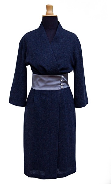 Dress coat 38, granat- grafit Kasia Zapała