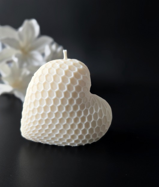 świeczniki i świece Świeca sojowa Honey heart - duże