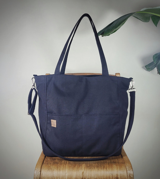torby na ramię Lazy bag Pocket torba czarna bawełniana vegan