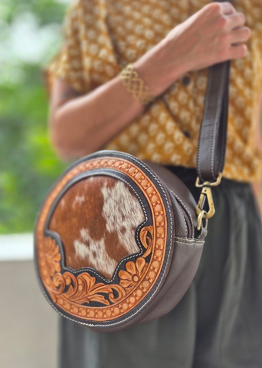 torby na ramię Torebka skórzana Madaba ręcznie robiona ciekawy wzór